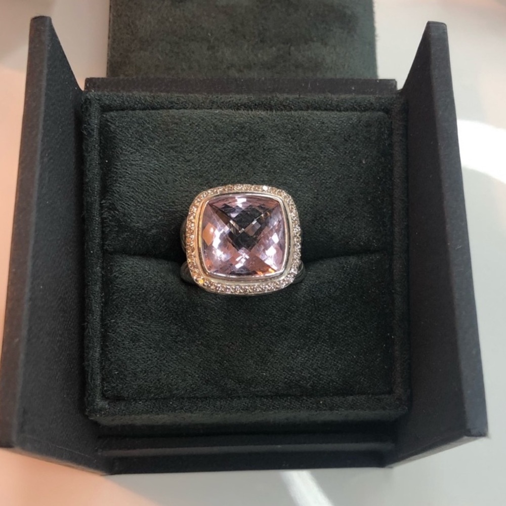 David Yurman 14MM Lavender Amethyst Albion Ring diamonds 925 rare authentic 10.5 - Picture 2 of 16